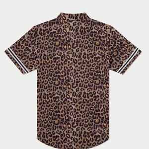 Men's Leopard Print Short Sleeve Shirt LEOPARD GAME WEEKEND SHIR